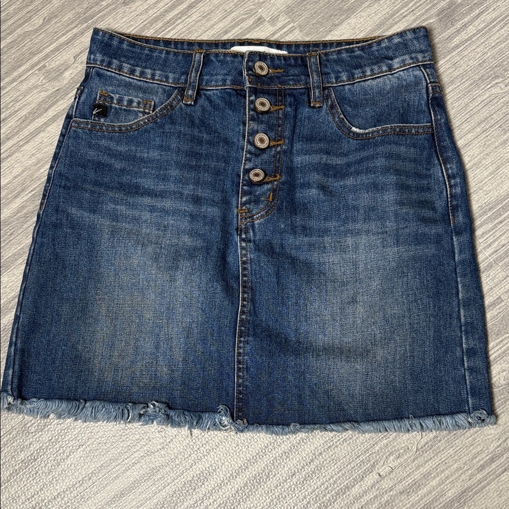 KanCan Denim Button-Up Skirt Size Small
